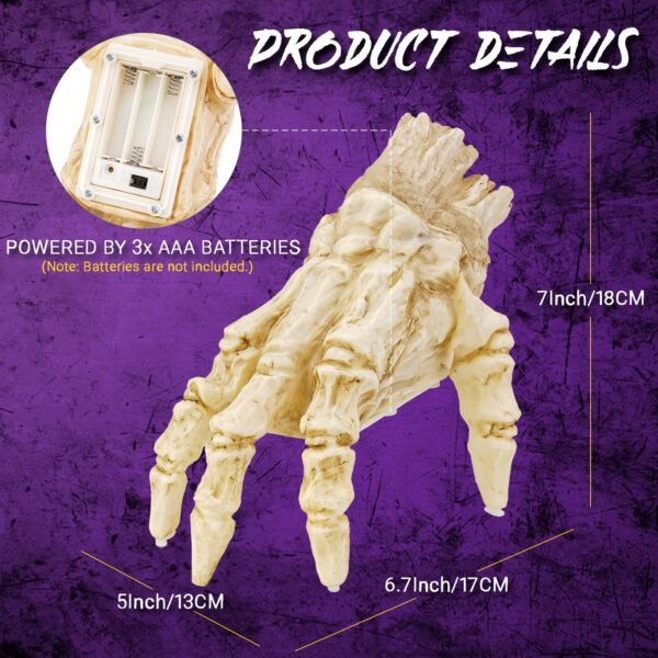 Halloween Electric Luminous Crawling Hand Animated Decoration Induction Luminous Decoration Zombie Hand With Spooky Sound - Image 5