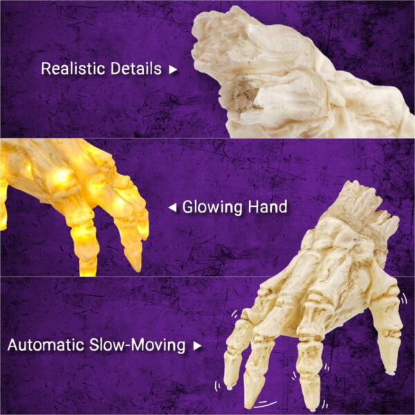 Halloween Electric Luminous Crawling Hand Animated Decoration Induction Luminous Decoration Zombie Hand With Spooky Sound - Image 2